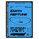 Retro abstract blue neptune boarding pass canvas print living room by Decorbites