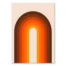 Retro orange & pink wavy art prints living room canvas painting by Decorbites