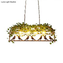 GobekUsa Retro Birdcage Island Light Fixture - Metal LED Plant Ceiling Lamp in Black, with 2/3/4 Bulbs