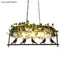GobekUsa Retro Birdcage Island Light Fixture - Metal LED Plant Ceiling Lamp in Black, with 2/3/4 Bulbs