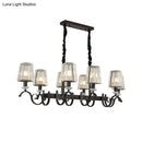 GobekUsa Retro Black Crystal Pendant Light for Dining Room - Conical Island Ceiling Light