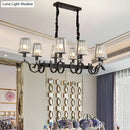 GobekUsa Retro Black Crystal Pendant Light for Dining Room - Conical Island Ceiling Light