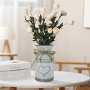 Rustic white heart metal vase holder wedding garden decor by Decorbites