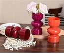 Retro red & blue glass vase living room flower decor by Decorbites
