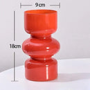 Retro red & blue glass vase living room flower decor by Decorbites
