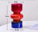 Retro red & blue glass vase living room flower decor by Decorbites