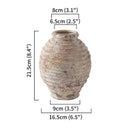 GobekUsa Retro Handmade Clay Vase 21.5CM Home Decor