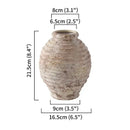 GobekUsa Retro Handmade Clay Vase 21.5CM Home Decor