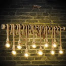 GobekUsa Retro Hemp Rope Exposed Bulb Pendant Light Fixture for Ceiling, Ideal for Restaurants - Flaxen Island Lighting