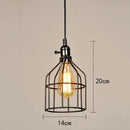 Retro iron art black cage pendant light dining room amber bulb by Decorbites