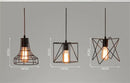 Retro iron art black cage pendant light dining room amber bulb by Decorbites