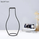 Retro iron black wireframe glass vase pot ornament for living room by Decorbites