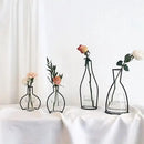 Retro iron black wireframe glass vase pot ornament for living room by Decorbites