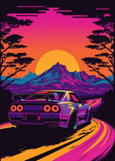 GobekUsa Retro Japanese GTR Luxury Car Canvas Wall Art