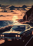 Retro black gtr luxury car wall art bedroom canvas decor by Decorbites