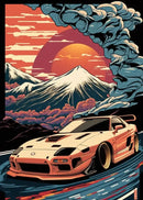 Retro black gtr luxury car wall art bedroom canvas decor by Decorbites