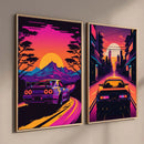 Retro black gtr luxury car wall art bedroom canvas decor by Decorbites
