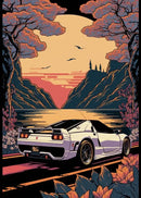 Retro black gtr luxury car wall art bedroom canvas decor by Decorbites