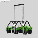 GobekUsa Retro Metal Island Ceiling Light with Black/White 2 Lights - Perfect for Restaurants
