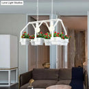 GobekUsa Retro Metal Island Ceiling Light with Black/White 2 Lights - Perfect for Restaurants