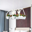 GobekUsa Retro Metal Island Ceiling Light with Black/White 2 Lights - Perfect for Restaurants