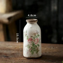 Nordic pastoral style white floral ceramic pitcher living room vase by Decorbites