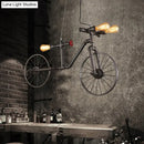 GobekUsa Retro Style Iron Piping Bicycle Hanging Lamp - 3 Bulbs Ceiling Light - Black