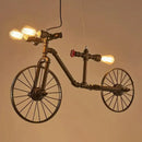 GobekUsa Retro Style Iron Piping Bicycle Hanging Lamp - 3 Bulbs Ceiling Light - Black