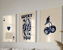 Modern beige & dark brown retro wall art – living room decor by Decorbites