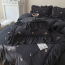 GobekUsa Rose Embroidered Duvet Cover Set, Princess Style