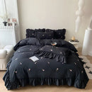 GobekUsa Rose Embroidered Duvet Cover Set, Princess Style