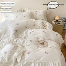 GobekUsa Rose Embroidered Duvet Cover Set, Princess Style