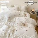 GobekUsa Rose Embroidered Duvet Cover Set, Princess Style