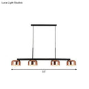GobekUsa Rose Gold Metal 4-Light Pendant Island Fixture for Minimalist Dining Room