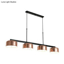 GobekUsa Rose Gold Metal 4-Light Pendant Island Fixture for Minimalist Dining Room