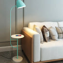 GobekUsa Rotatable Metal Floor Lamp with Swivel Shade and Marble Table - 1 Head Macaron Floor Light