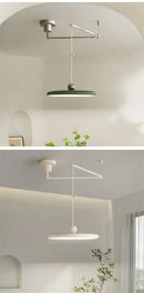 GobekUsa Rotatable Nordic LED Pendant Light - Cream Iron Chandelier