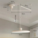 GobekUsa Rotatable Nordic LED Pendant Light - Cream Iron Chandelier