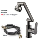 Modern matte black rotating dual-mode faucet kitchen mechanical arm by Decorbites
