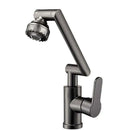 Modern matte black rotating dual-mode faucet kitchen mechanical arm by Decorbites