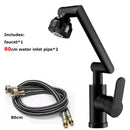 Modern matte black rotating dual-mode faucet kitchen mechanical arm by Decorbites
