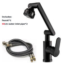 Modern matte black rotating dual-mode faucet kitchen mechanical arm by Decorbites