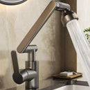 Modern matte black rotating dual-mode faucet kitchen mechanical arm by Decorbites