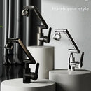 Modern matte black rotating dual-mode faucet kitchen mechanical arm by Decorbites