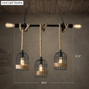 GobekUsa Rustic 5-Light Black Birdcage Island Pendant for Dining Rooms