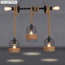 GobekUsa Rustic 5-Light Black Birdcage Island Pendant for Dining Rooms