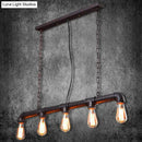 GobekUsa Rustic 5-Light Industrial Iron Plumbing Pipe Pendant for Table and Island