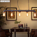 GobekUsa Rustic 5-Light Industrial Iron Plumbing Pipe Pendant for Table and Island