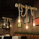 GobekUsa Rustic Bamboo Hanging Lamp with Bare Bulb Design - Dining Room Island Light in Brown