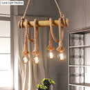GobekUsa Rustic Bamboo Tube Hanging Light with Exposed Bulb – Ideal for Restaurant, Island, and Ceiling